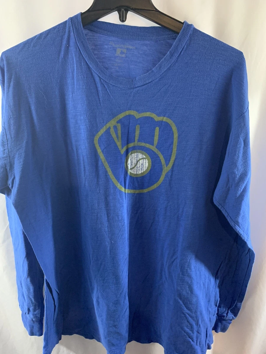 Wright & Dotson Milwaukee Brewers Long Sleeve Tee Shirt Adult XL