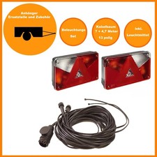 Beleuchtung Set - Kabelbaum 13 polig 7m + 4,7m DC Kabel Multipoint 5 V Anhänger