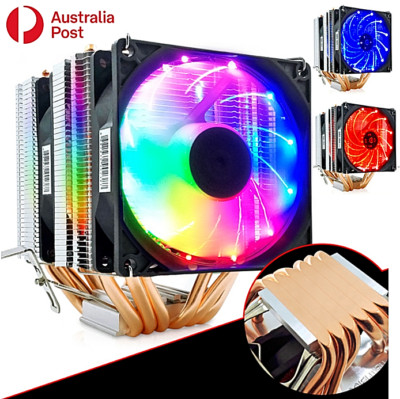 6 Heat Pipes CPU Cooler Cooling Fan 4 Pin PWM RGB Intel LGA Core AMD Universal