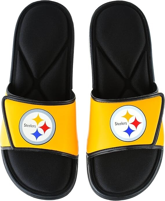 Foco NFL Pittsburgh Steelers Gel Slide Sandal Mens Size Small 7-8 NWT Men main image 2