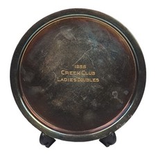 PIATTO COMMEMORATIVO 1956 SILVER TENNIS Ladies Doubles, Creek Club Silver Plate
