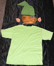 Link From Zelda Shirt Wig Ears Hat Halloween Costume Kid Boy Size 12-14 XL Youth