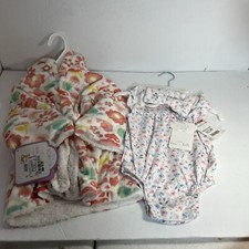 Baby girl robe 0 to 18 months one Creeper set with headband brand new 3 to 6 mon