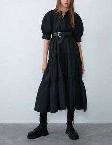 black long dress zara