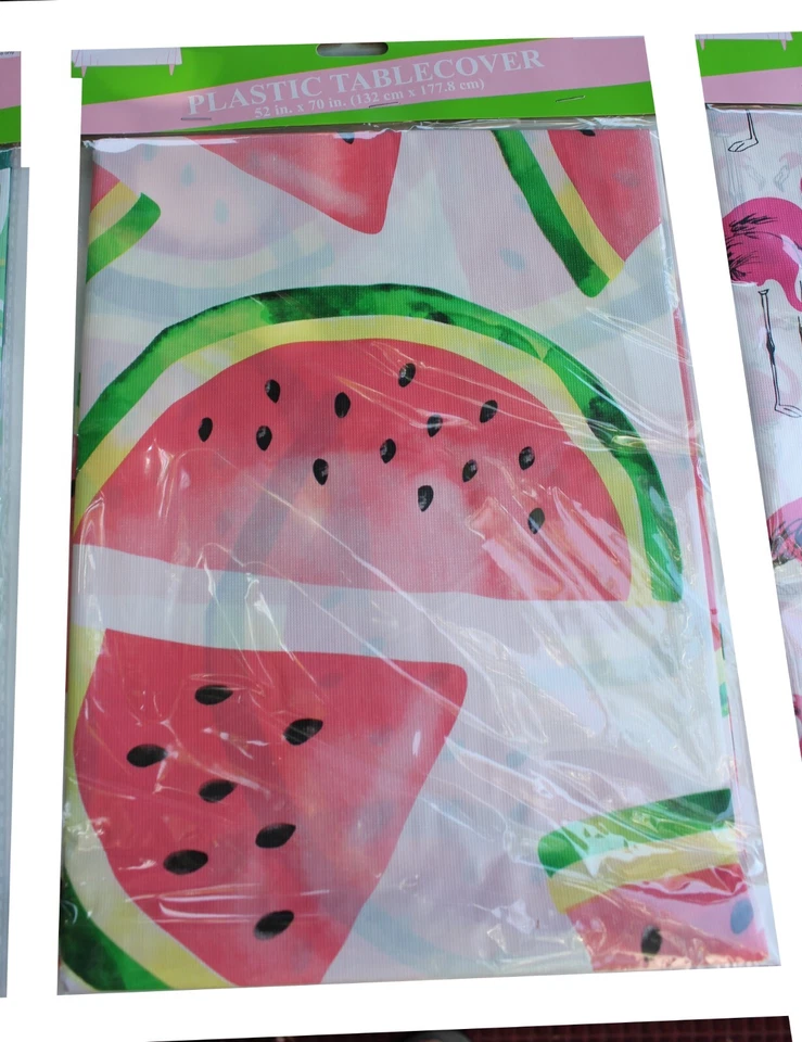 Пластиковая крышка стола Summer Designs 52 «x 70» пальмы арбуз или фламинго - Изображение 3 из 4