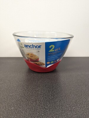 Anchor Hocking 2L Tempered Glass Splashproof Bowl with a Non-Skid Base