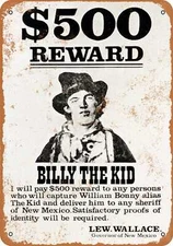 METAL SIGN - 1878 Billy the Kid Wanted Poster - Vintage Look Reproduction