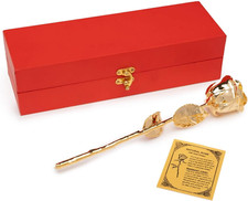 Lifetime Rose Dipped in 24K Gold - Made with a Real Rose for Proposals, Annivers