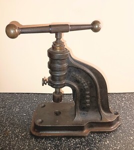 Rare Antique CastIron Gunsmiths Bench Press (Brevete SGDG & L’eclair universel)