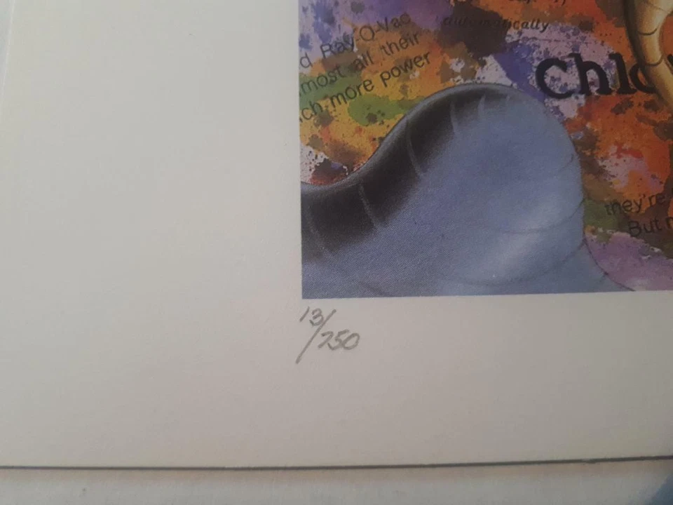 PINTURA LITOGRÁFICA FIRMADA POR KENNY SCHARF (1958) EE. UU. NACIONES UNIDAS con certificado de autenticidad WFUNA Foto 4 de 4