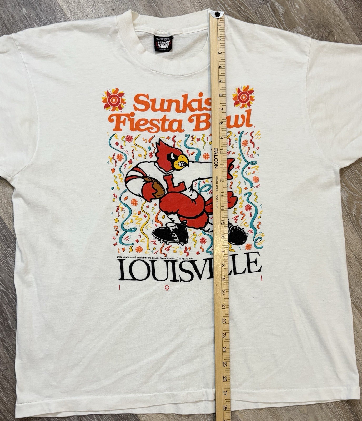 Vintage Louisville Cardinals Football Shirt 2XL Sunkist Fiesta Bowl Screen Stars