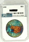 1896-P Better Date  Gem BU  +++ Morgan Dollar Neon Rainbow Toned