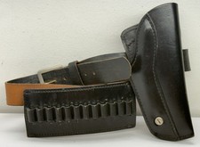 Vintage Metropolitan Uniform Co. Black Leather Belt  Pistol Holster Detroit