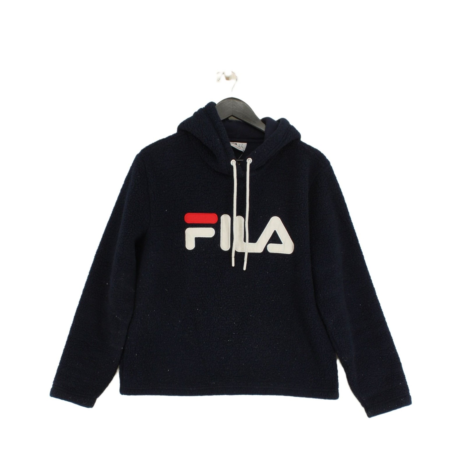 Felpa donna Fila con cappuccio S blu grafica 100% poliestere pullover