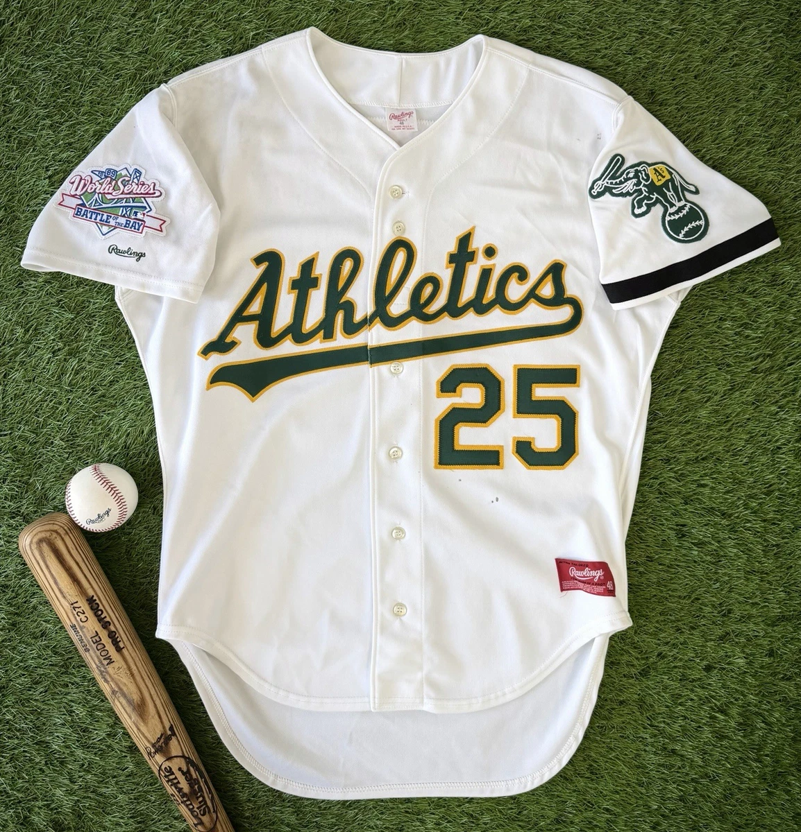Maillot Baseball Rawlings Homme XL – Blanc Et Bleu, Boutonné, Vintage Neuf