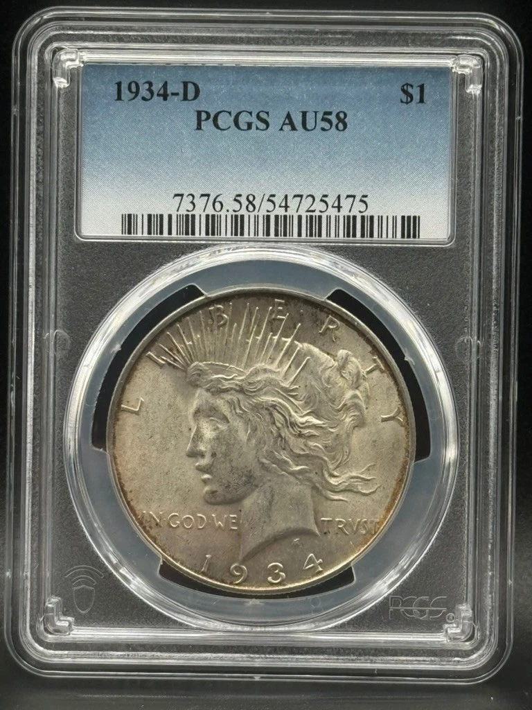 1934 D ピースダラーPCGS AU 1934 D ピースダラーPCGS AU 1934 D ピースダラーPCGS AU 1934 D Peace