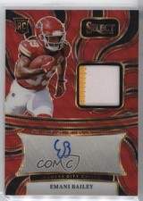 2024 Panini Select Rookie Signature Memorabilia Red Wave Prizm Emani Bailey 15j7