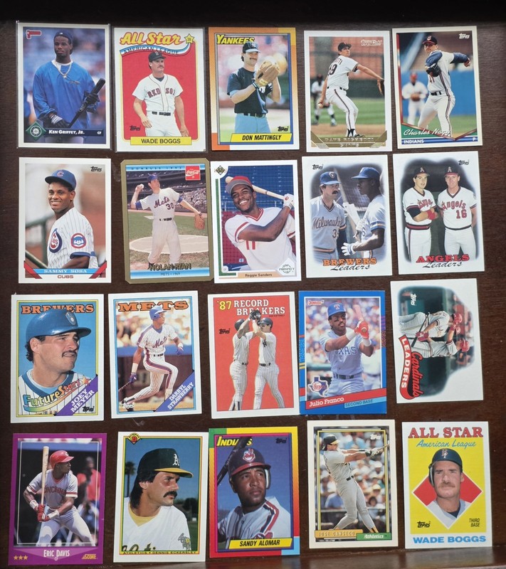 45 Baseball Card Vintage 80s/90s Lot Big Names: Griffey Jr, Boggs, Strawberry