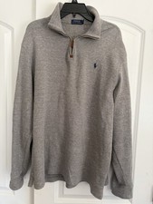 Polo Ralph Lauren Men's Gray 1/4 Zip Pullover Sweater XL TG