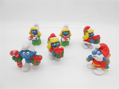 6 Schlümpfe Weihnachten Geschenke Zuckerstange Schlumpfine Papa Schlumpf /R11F2