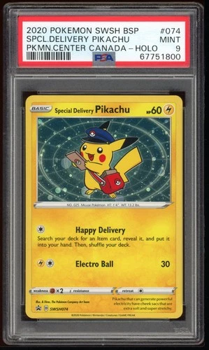 Special Delivery Pikachu Holo 074 PSA 9 Swsh Black Star Promo Pokemon Card Game