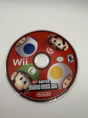 New Super Mario Bros. Wii (Nintendo Wii, 2009) Disc Only Tested