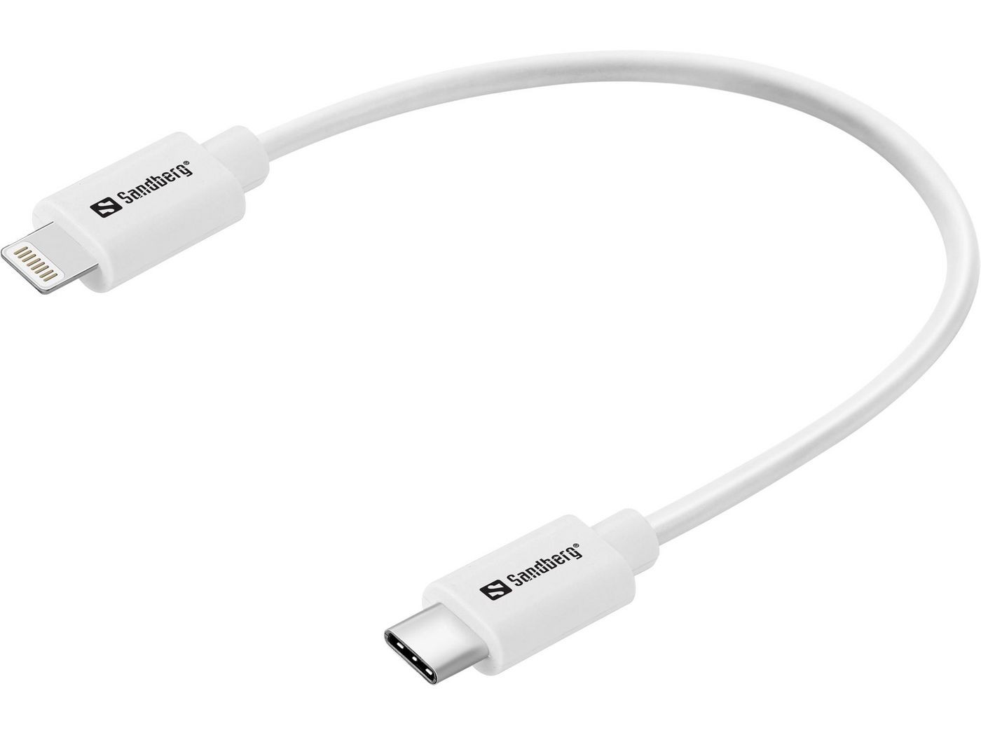 Sandberg 136-71 USB-C PD to Lightning Cable 0.2m MFi-Certified White