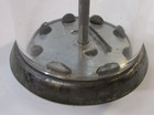 Vintage 3" dia Heavy Clear Glass Cylinder Metal Top Bottom Coin Bank w Padlock — photo 5