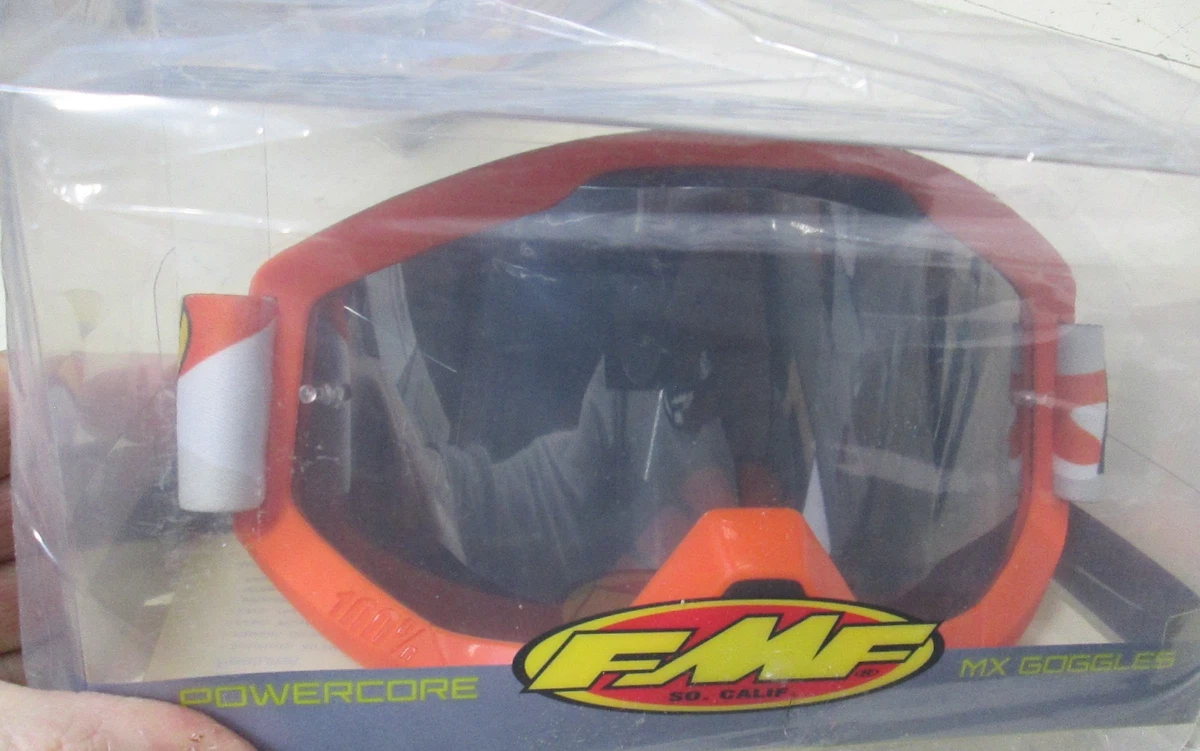 Masque Moto Cross Fmf Powerbomb Sand Rocket Blue Ecran Fumé - Satisfait