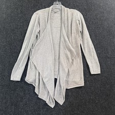 Barefoot Dreams Cardigan Sweater Girls 12/14 Gray CozyChic Lite Open Front