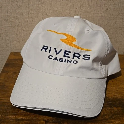 Rivers Casino Baseball Cap Hat Adult Adjustable Back White  Core 365 Polyester