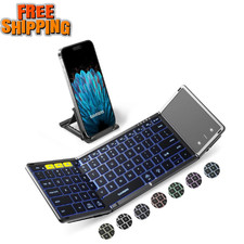 Foldable Bluetooth Keyboard with Touchpad, Full-Size Wireless Folding Keyboard w