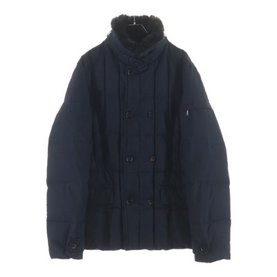 Moorer Murey SIRO-KM2 Fur Stand Collar Double Breasted Down Jacket Navy Used 691