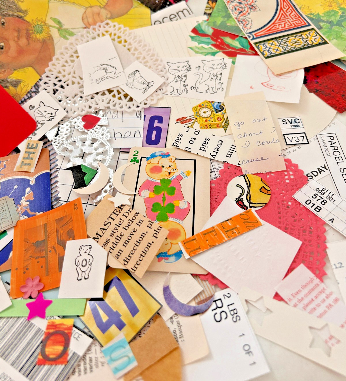 Junk Journal Papel Ephemera Kit: Vintage Paper Scraps for Collage & Painting