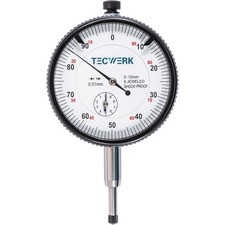 Messuhr DIN 878 10mm Abl.0,01mm m.Stoßschutz TECWERK