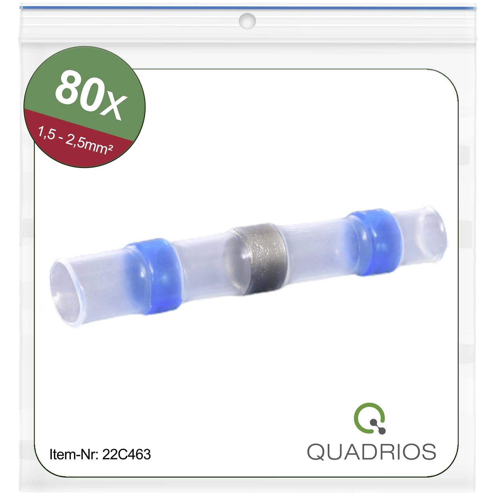 Quadrios Butt Joint & Heatshrink Kit Insulated Blue Transparent