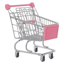 Tiny Shopping Cart Toy: Mini Metal Grocery Cart on Wheels - Shopping Trolley