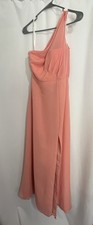 Azazie Brooke Size 2 Bridesmaid Dress Coral Chiffon