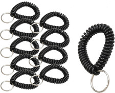 2 Spiral Wrist Coil with Steel Key Ring, Multi-Color Flexible Wrist Band Key Ch