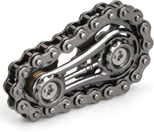 Cool Sprockets Fidget Chain, Hand Roller Toys for Kids Adults, Metal Black 