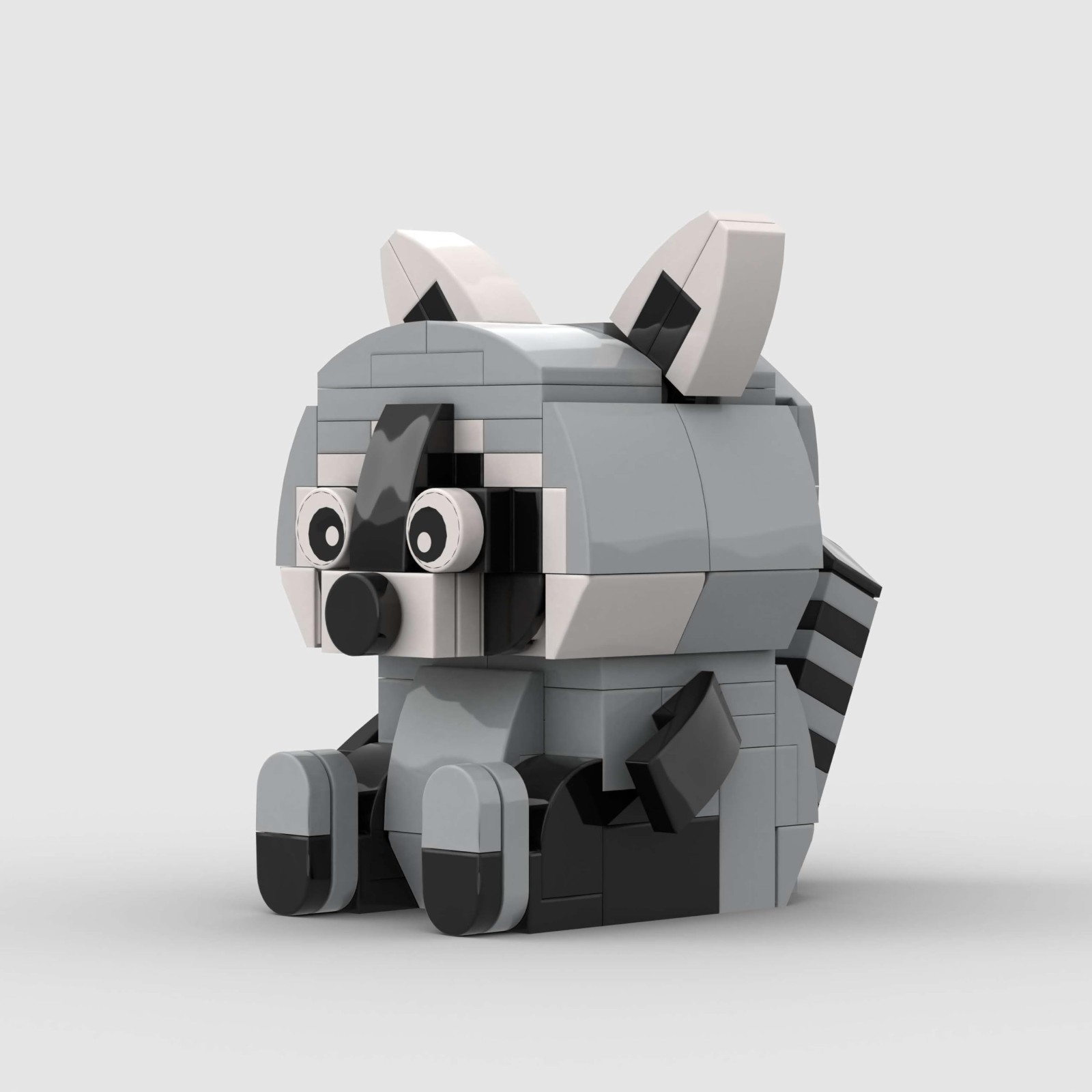 MOC Animals Figures Cute Small Raccoon Building Blocks Set