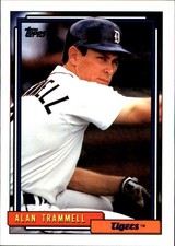 Alan Trammell 1992 Topps #120 Detroit Tigers FREE SHIPPING AutographDen