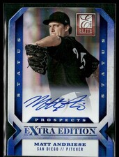 Matt Andriese 2013 Elite Extra Edition Status Auto Autograph Blue /50 Padres
