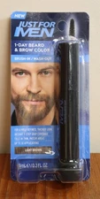 Just For Men LIGHT BROWN Brush In Wash Out Beard Hair & Brow Color Gray Coverage