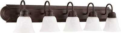5 Light Bath Vanity in Quorum Home Collection style - 36 inches wide by 8 inches