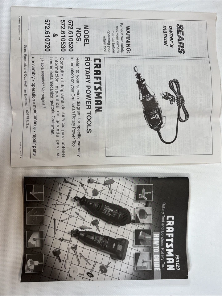 Sears Craftsman Variable Speed Rotary Tool Kit 572.610530 Bits And Case TESTED - Image 4 of 4