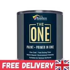 Durable Water-Based Paint & Primer - 250ml, Easy 1 Coat for Indoors & Outdoors