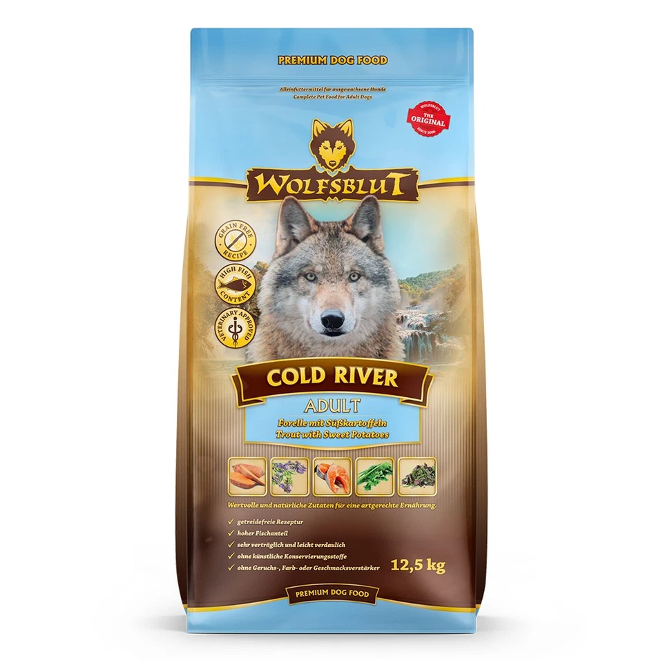 Wolfsblut Adult Cold River - Forelle und Süßkartoffel Trockenfutter 12,5 kg - Bild 2 von 4