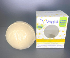 NIB Vagisil Scentsitive Scents V-Friendly Bath Bomb, White Jasmine, 4 oz