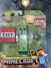 Minecraft Overworld Creeper Series 1 Fully Articulated Collectible Open Box